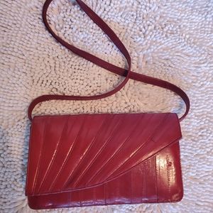 Stunning red faux print bag. In excellent conditio